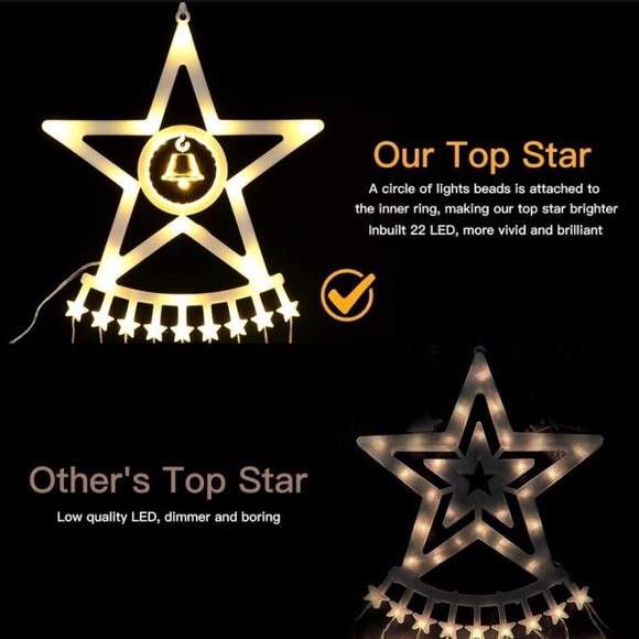 Christmas Decoration Star Lights, 13Ft 402 LED Waterfall Tree Lights with Remote - Picture 4 of 6